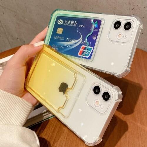 For iPhone 12 11 Pro Max Mini SE 2020 XS XR Case iPhone 7 8 Plus Case Wallet Shockproof Back Cover Clear Card Holder Phone Case