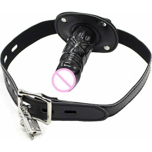 Fetish Bondage Open Mouth Bite Silicone Penis Plug Dildo Mouth Gag Adult Sex Toys Products For Woman Couples Sex Slave Game