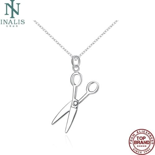 INALIS Fashion Silver Plated Mens Necklace Creative Scissors Pendant Necklace Send Friends Cool Anniversary Gift Trend 2021