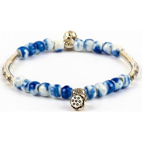 Ceramic Beads Elastic Bracelets bohemia vintage Classic style Jewelry Bracelet for women #DY201