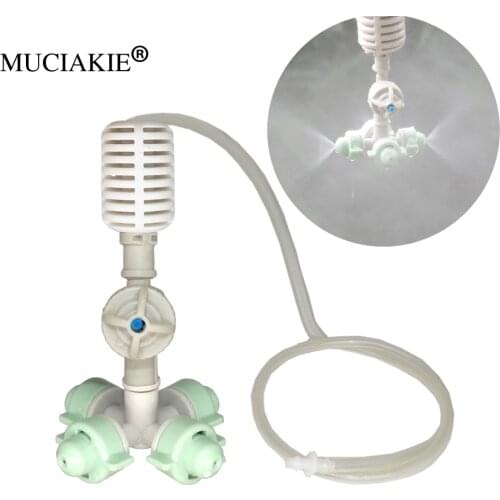 MUCIAKIE Hanging Mist Cross Nozzle 40LPH Greenhouse Fogger Cooling Humidifying Irrigation System Watering Mist Spray