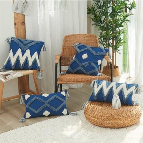 Tufted Cushion Cover 45x45cm/30x50cm Decorative Pillow Cover Sofa Home Decor Hugging Pillowcase Tassel Cushion Cover Pillow Case