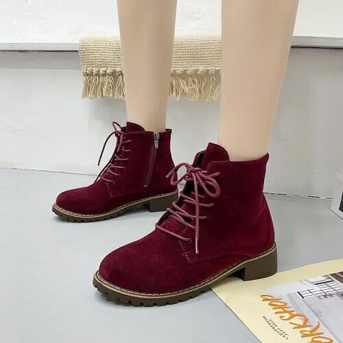 NEW Women Martin Boots Autumn Winter Boots Classic Zipper Snow Ankle Boots Winter Suede Warm Fur Plush Women Shoes 35-42