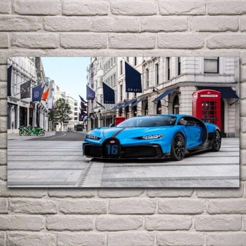 Modern Classic Blue Super Sports Car Posters and Prints Canvas Paintings Wall Art Pictures for Living Room Decor (No Frame)