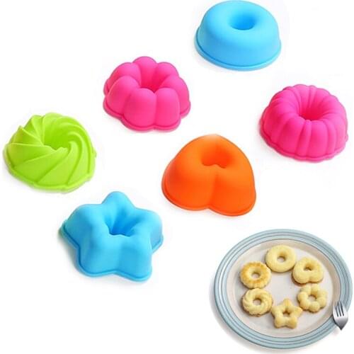 Teyaao Silicone Bakeware Cake Pan Mini Cake Cup Mould Non-stick Muffin Pan Baking Cake Mould 4pcs/set