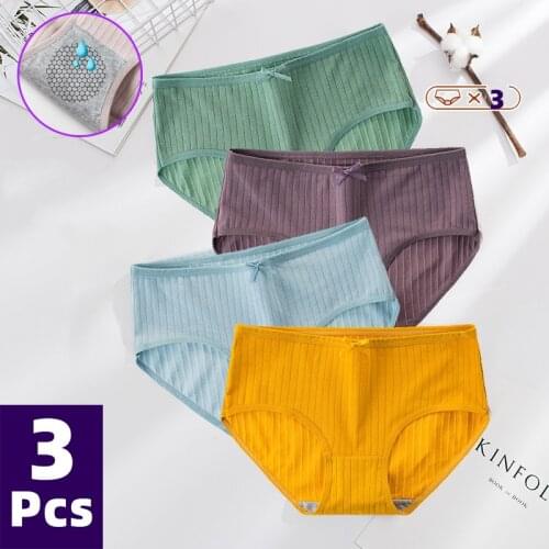 3PCS Womens Cotton Panties Sexy Underwear 10 Solid Panties for Woman Female Bow Underpants Intimate Lingerie Briefs Pantys Set
