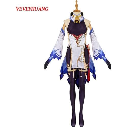 VEVEFHUANG Kосплей Hot Game Genshin Impact Ganyu Cosplay Costume Carnival Halloween Sexy Dress Women Performance Outfit Props