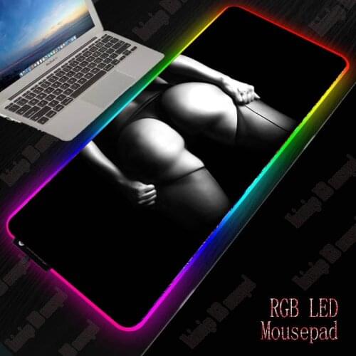 XGZ Sexy Girl Ass Gaming Computer Mousepad RGB Large Mouse Pad Gamer Mouse Carpet Big Mause Pad Desk Play Mat with LED Backlit