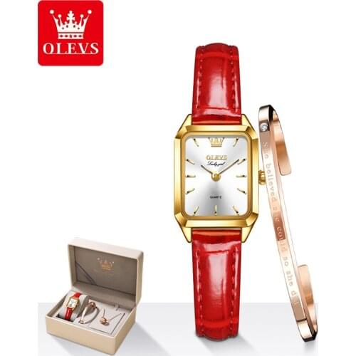OLEVS Women Watch Luxury Hot Sale Square Small Gold Wristwatch Waterproof Ladies Dress Clock Montre Femm