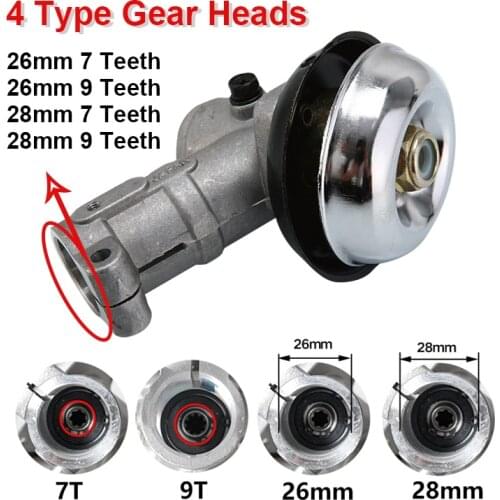 26mm/28mm Trimmer Gearbox Gearhead Brushcutter Grass Trimmer Replace Gear Head Lawn Mower Parts Gardening Tool 7 9 Teeth