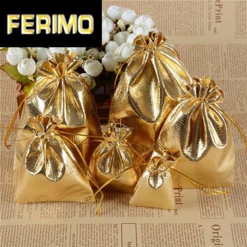 100pcs/lot Metallic Foil Cloth Shinning Candy Packaging Pouches Gifts Bags Cookies Candy Cake Packaging Party Wedding Decoration