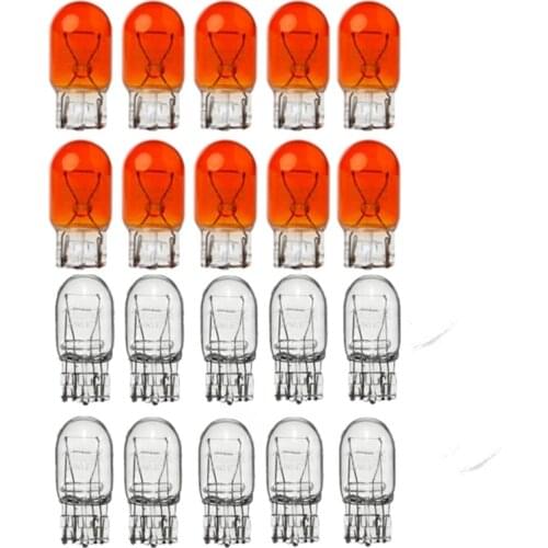 10x T20 7443 7440 Signal Light W21/5W 3800K Halogen Bulb Clear Orange Daytime Running Lights Turn Stop Brake Tail Bulb DRL Bulbs