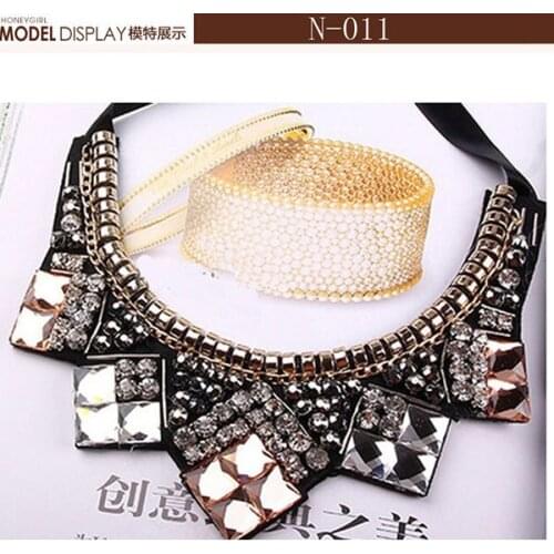 2015 new fashion bib collar necklace exaggrated women accessaries pendant necklace bead acrylic fake detachable jewelry necklace