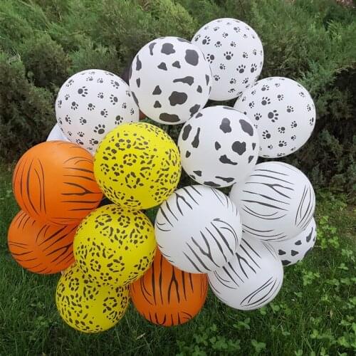 20pcs 12inch 3.2g Animal Latex Balloons tiger zebra dog leopard birthday theme party balls helium inflatable globos gift