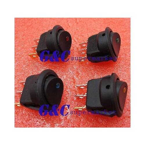4Pcs LED Dot Light Car Auto Boat 2Pin Round Rocker ON/OFF Toggle SP Switch 12V diy electronics