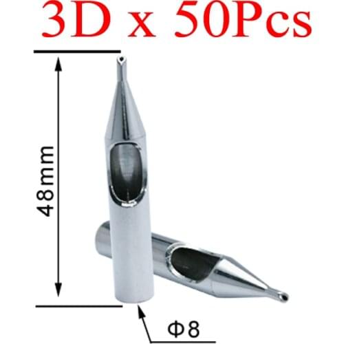 Tattoo Tips for Needles 50Pcs Stainless Steel Nozzles Tattoo Tips SST-310-3DT