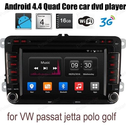 Android4.4 7 inch Car DVD FM AM radio for VW passat jetta polo golf support wifi 3G BT GPS DAB+ DVR TPMS DTV OBDII