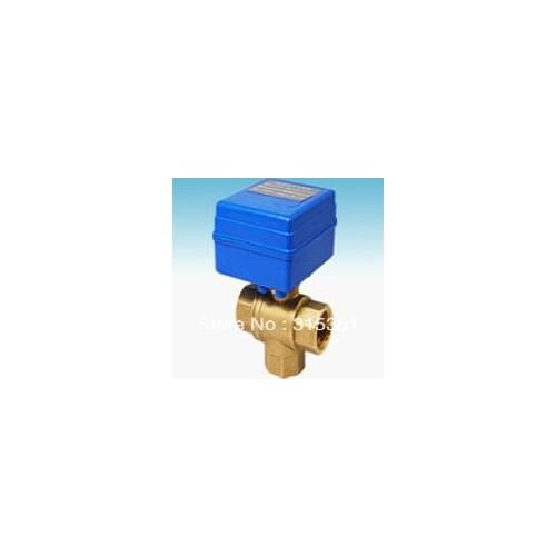 Free Shipping CWX-20 Brass Mini Electric 3 Way Ball Valve G1/2'' Water Treatment HAVC 5V Control type CR01 or CR02