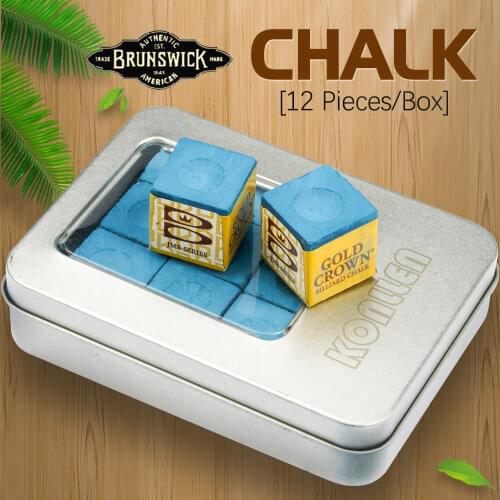 Brunswick Billiard Cue Chalk 12pcs Blue Oily For 9 Ball / Black 8 Professional Durable Chalk Snooker Billiar Accessories