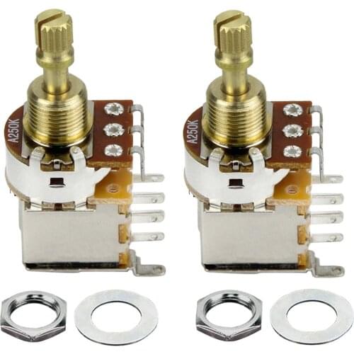 FLEOR 2PCS Push&Push Guitar Potentiometer A250K Tone Control Audio Taper Cooper Short Split Shaft