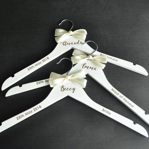 Personalized Wedding Hangers, Bridesmaid Wedding Hangers, Bridal Party Gift, Maid of Honour Dress Hanger
