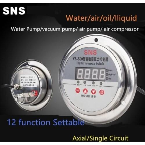 Stainless pressure switch controller Intelligent digital vacuum negative pressure gauge shock-resistant electric contact