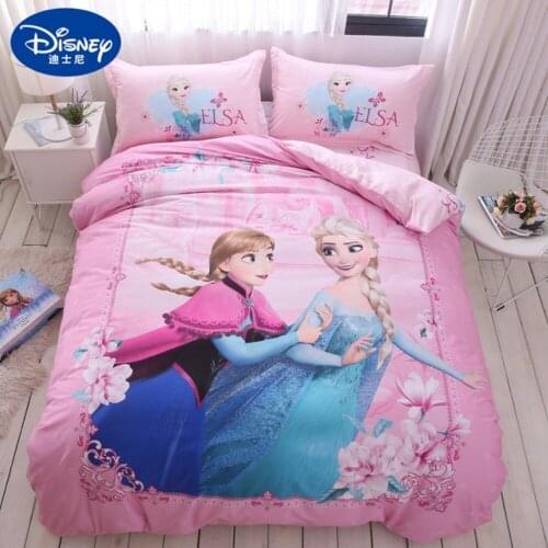 Frozen Anna Elsa Bedding Set Twin Queen Size Bed Set Children Girl Duvet Cover Comforter Cover Bedding Sets 100% Cotton 3/4 Pcs
