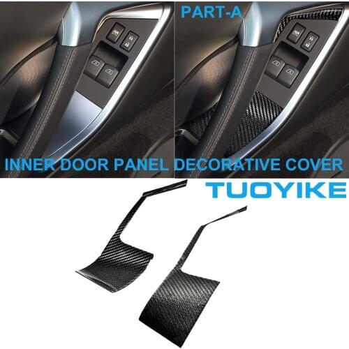 LHD RHD Styling Real Carbon Fiber Interior Inner Door Panel Decorative Cover Trim Sticker A For Nissan GTR GT-R R35 2008-2016