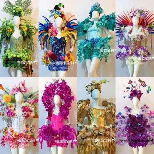 Sweety Flower fairy costume Dreamland Flower Feather Dress Event Performance Stage Catwalk nightclub party cosplay costumes 4 or