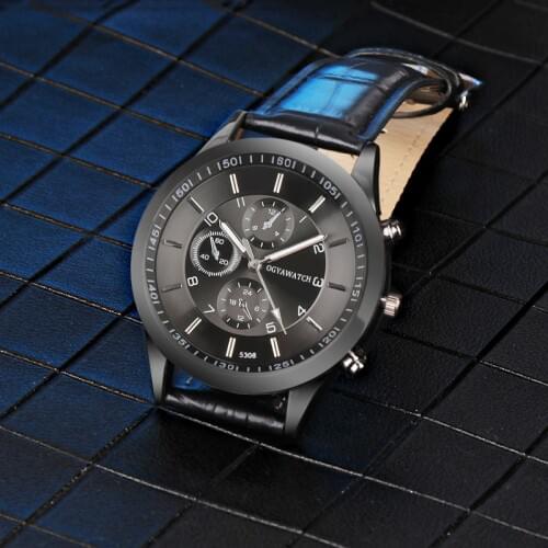 Mens Watches Top Brand Sport Wrist Watch Men Watch Fashion Mens Watch Black Leather Clock saat relogio masculino reloj hombre