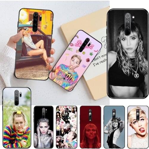 CUTEWANAN Miley Cyrus Soft Silicone Black Phone Case for Redmi Note 9 8 8T 8A 7 6 6A Go Pro Max Redmi 9 K20