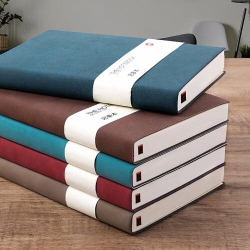 192 pages / 96 sheets A6 140*105mm simple creative round buckle notebook business office notebooks can be customized LOGO leathe