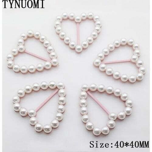 Direct Sales 5pcs/lot40*40MM Heart-Shaped Pearl Alloy Button Craft Decoration Accessories DIY Wedding Decorations Sale Price