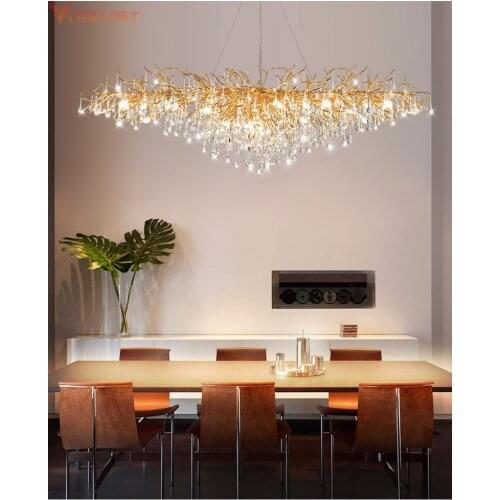 Luxury Crystal Chandelier Lamp Nordic Pendants and Chandeliers Lighting Living Room Dinning Stair Staircase Bedroom Restaurant