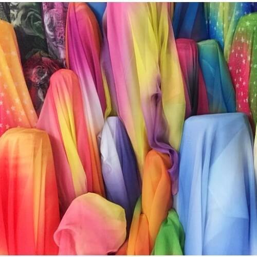 150cm*100cm Gradient chiffon cloth fabric colorf transition stage costume clothing chiffon cloth fabric diy scarf fabric