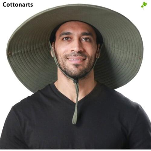 New 16cm Long Wide Brim Sun Hat Solid Breathable Safari Fishing Hat Men Women Boonie Hat Summer UV Protection Hiking Bucket Hats