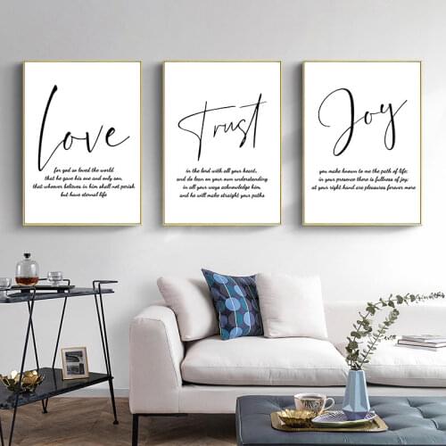 Modern Love Hope Faith Words Canvas Art Painting Prints Wall Decorative Quotes Poster for Living Room Bedroom Home Decor Picture