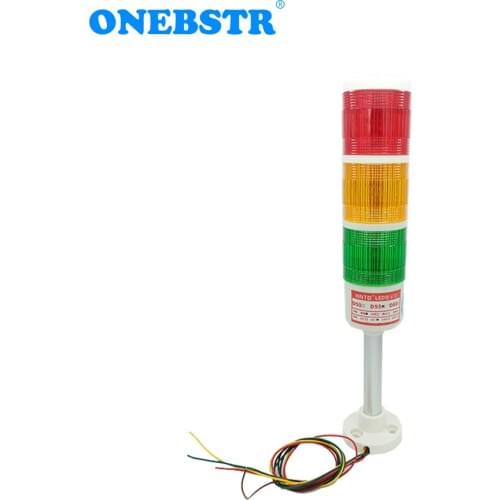 HNTD 24V LED Indicator Signal Warning Light TD55 Semaphores Rod Type Often Bright 3 Color For CNC Machine Tools Free Shipping