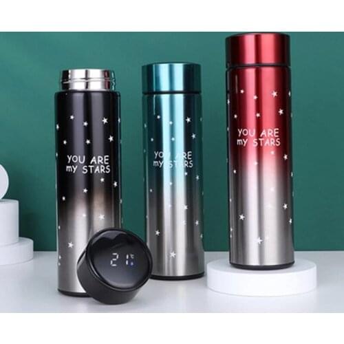 500ml Intelligent Thermos Cup Boys And Girls Students High-grade 304 stainless steel Water Cup Large Capacity Tea Cup Car Cup