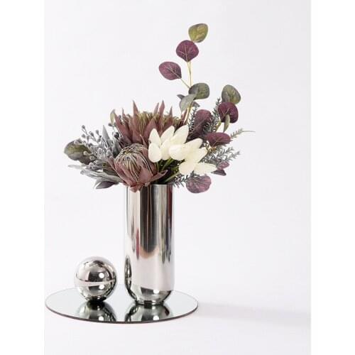Vase Ornament Modern Luxury Creative Living Room Porch Dining Table Stainless Steel Flower Arranging Device Vase Home Decore