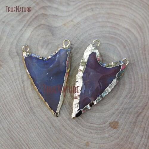 Vintage Nature Jaspers Pendant Pure Gold Color Natural Irregular Surface Shark Teeth Pendant Jewelry In 35*20 mm PM6873