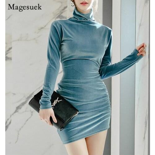 Vintage Sheath Bodycon Mini Dress Female Long Sleeve Sexy Dress Women New Winter Empire Casual Dresses For Women Vestidos 12706