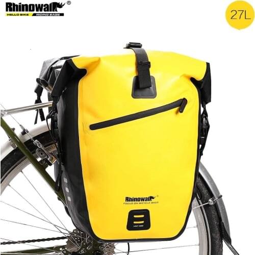 Rhinowalk 25L Waterproof Bike Bag MTB Bike Bag Road Bicycle Rear Rack Bike Pannier Bag Leather Bike Bag Cycling Promend Bag