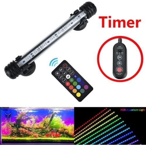 Aquarium Light Timer LED Waterproof Fish Tank Light Underwater Fish Lamp Aquariums Decor Lighting Plant Lamp 18-58CM 110-240V