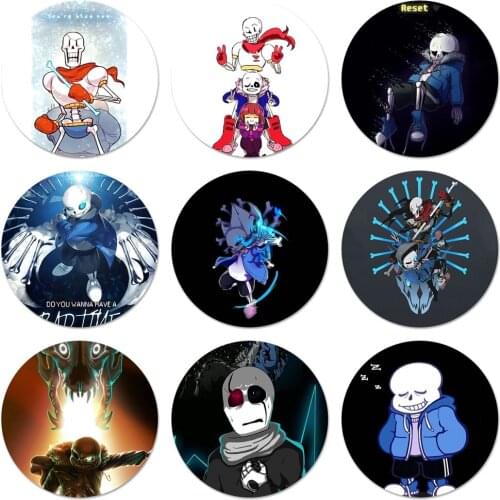 58mm undertale papyrus sans doggo Icons Pins Badge Decoration Brooches Metal Badges For Backpack Decoration