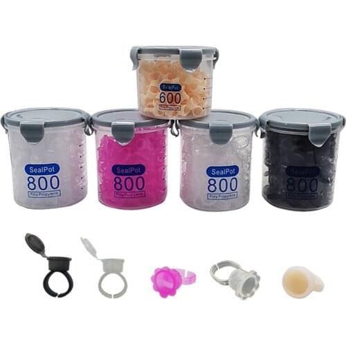 100pc Tattoo Ink Cups Disposable Microblading Pigment Ink Cap Ink/Glue Holder for Permanent Makeup Eyebrow PMU Accessory Supply