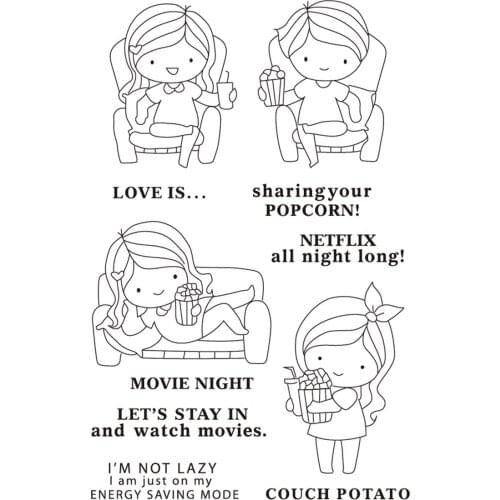 11x116 Girl holding a drink TBig ice cream ransparent Clear Stamps Silicone Seals for DIY scrapbooking photo album Card Making