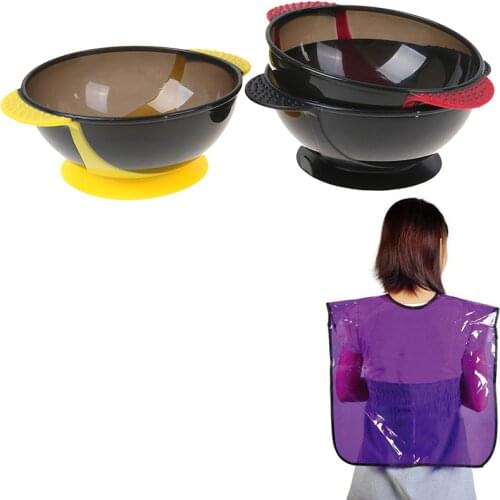 1X Styling Tool Random Color Hair Dyeing Bowl + Mixing Paint Stirrer Dye Mixing Hairdressing
