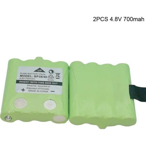 2PCS 4.8V 700MAH NI-MH Battery For Uniden BP-38 BP-40 BT-1013 BT-537 GMR FRS 2Way Radio batteries batteria rechargeable battery