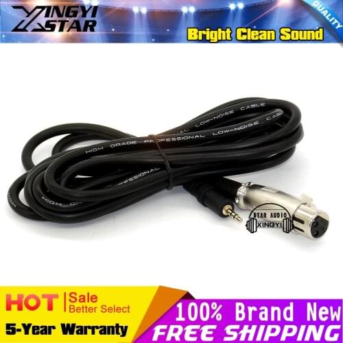 3-Meter XLR 3 Pin Female to 3.5mm Jack 1/8" Audio Cable Line For Karaoke Microphone Computer Broadcast Studio Mic Lead Wire Cord
